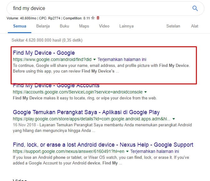 find my device