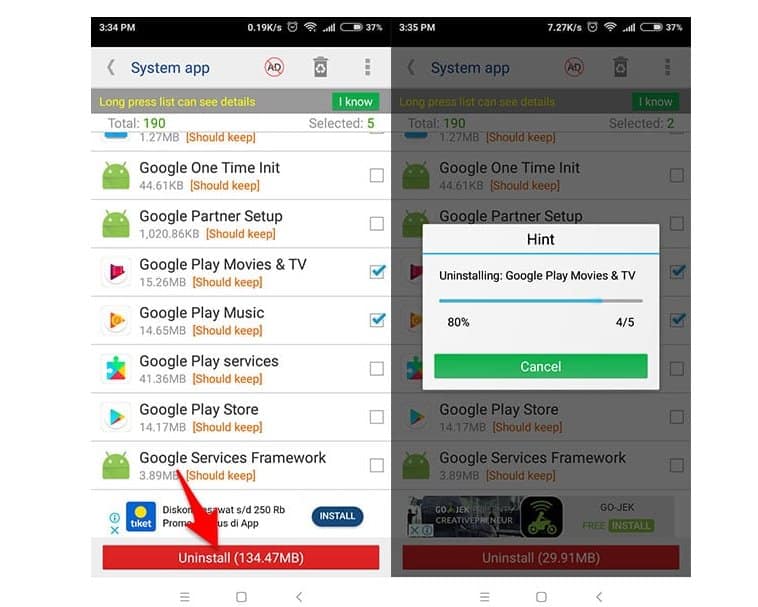 Cara menghapus Aplikasi Bawaan Xiaomi