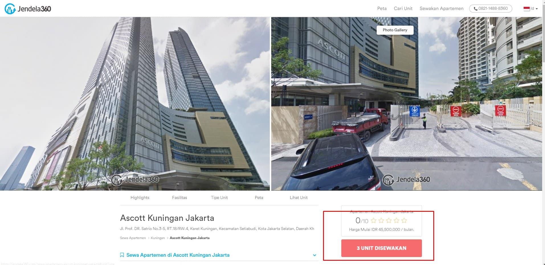 Sewa Apartemen Di Jendela360